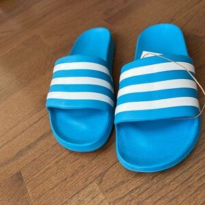 Adidas Bright Blue Slide Sandals